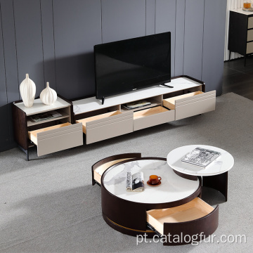 Móveis de sala de estar modernos Suporte de TV de madeira mesa de centro para minimalismo